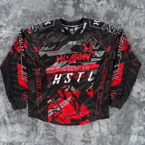 HK Army Youth HSTL Paintball Jersey Red Black Camo Long Sleeve Padded Shirt